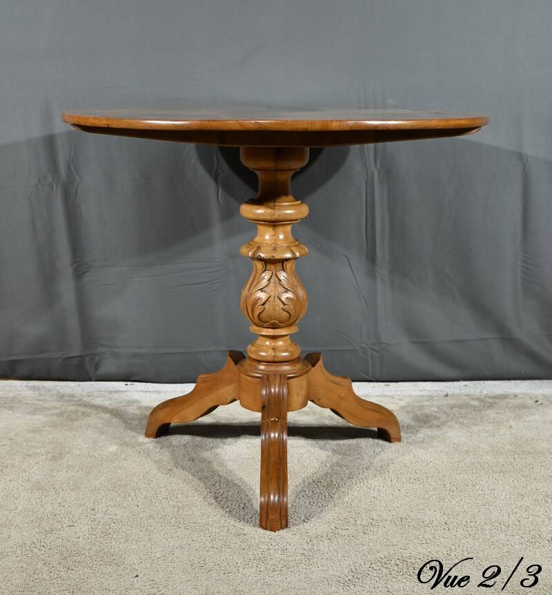 Cherry wood pedestal table, Louis Philippe period – 2nd part 19th century