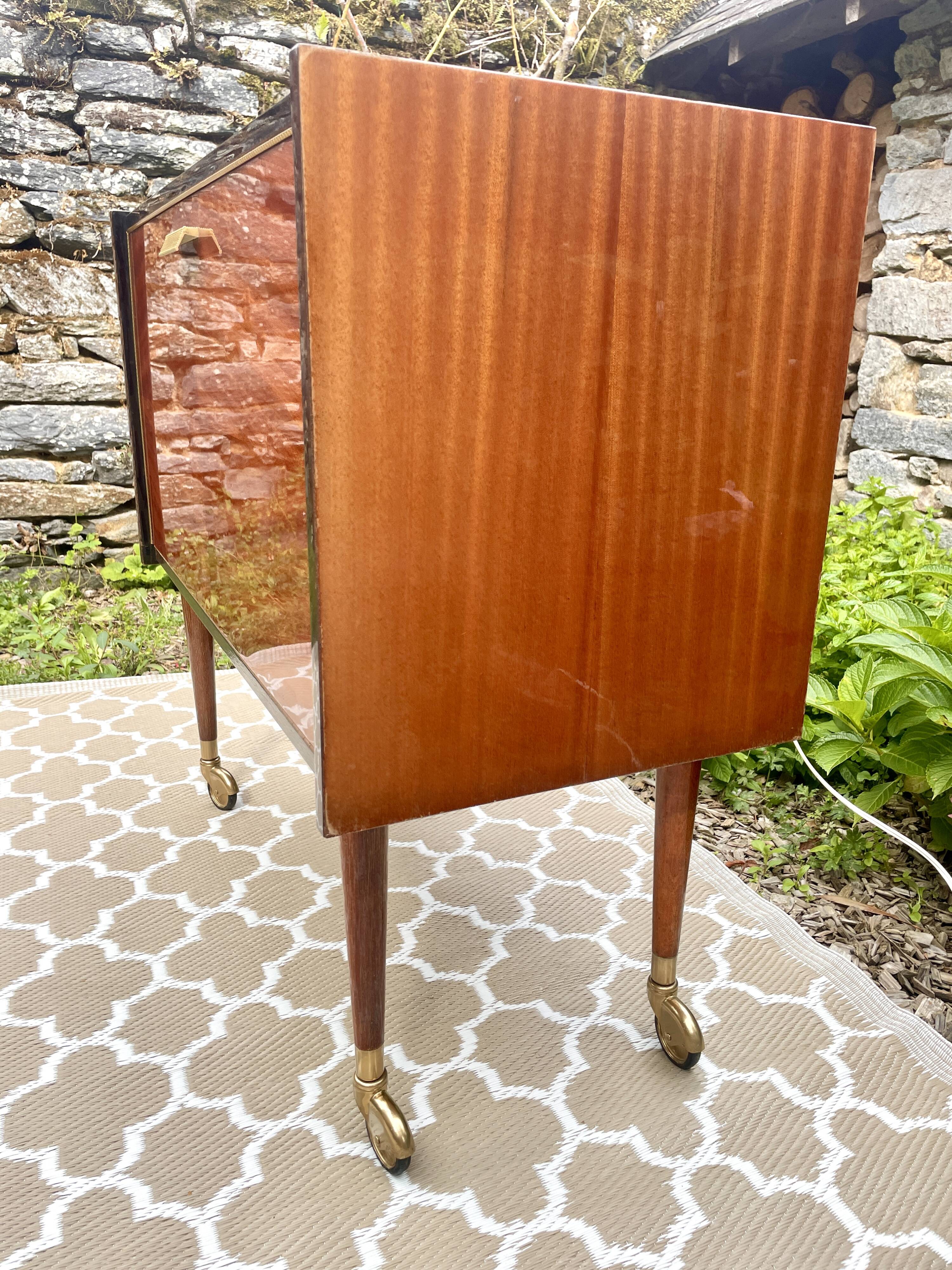 Bar cabinet on wheels