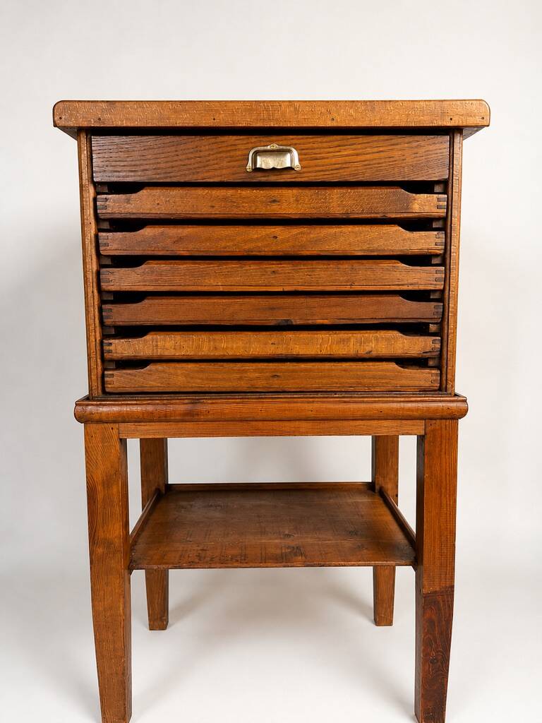 meuble d'imprimerie XIXe siècle – 7 tiroirs – Cabinet de collectionneur