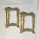 Pair of brass frames with Art Nouveau style woman
