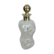 Blown glass carafe with silver frame and cap