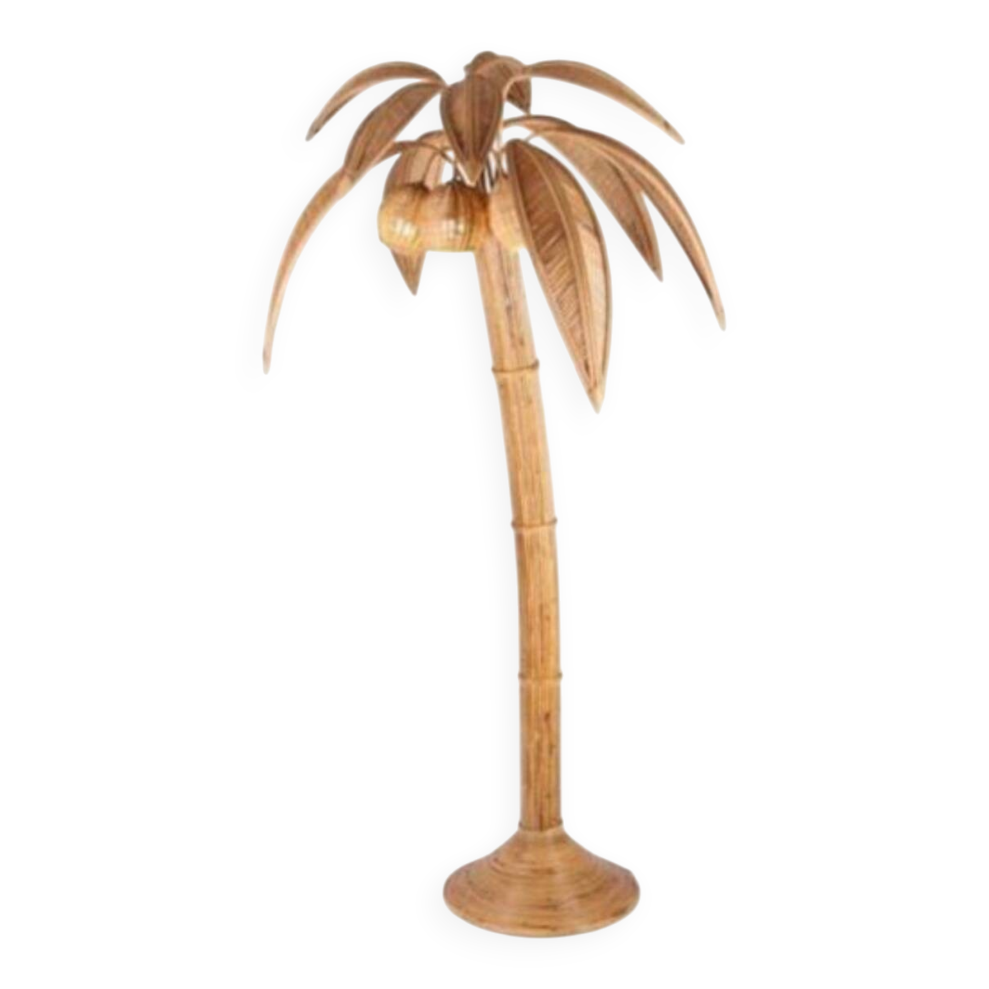 "Palm/coconut tree" floor lamp in rattan