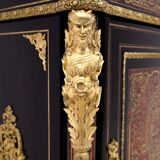 Antique Boulle chest of drawers from the mid-19th century, France.