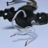 Gilt bronze wall light quality glass Holophane 1900