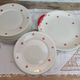 Dessert service 11 pieces in beige Bavaria porcelain with small orange flowers