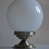 Art Deco table lamp with white opaline glass globe