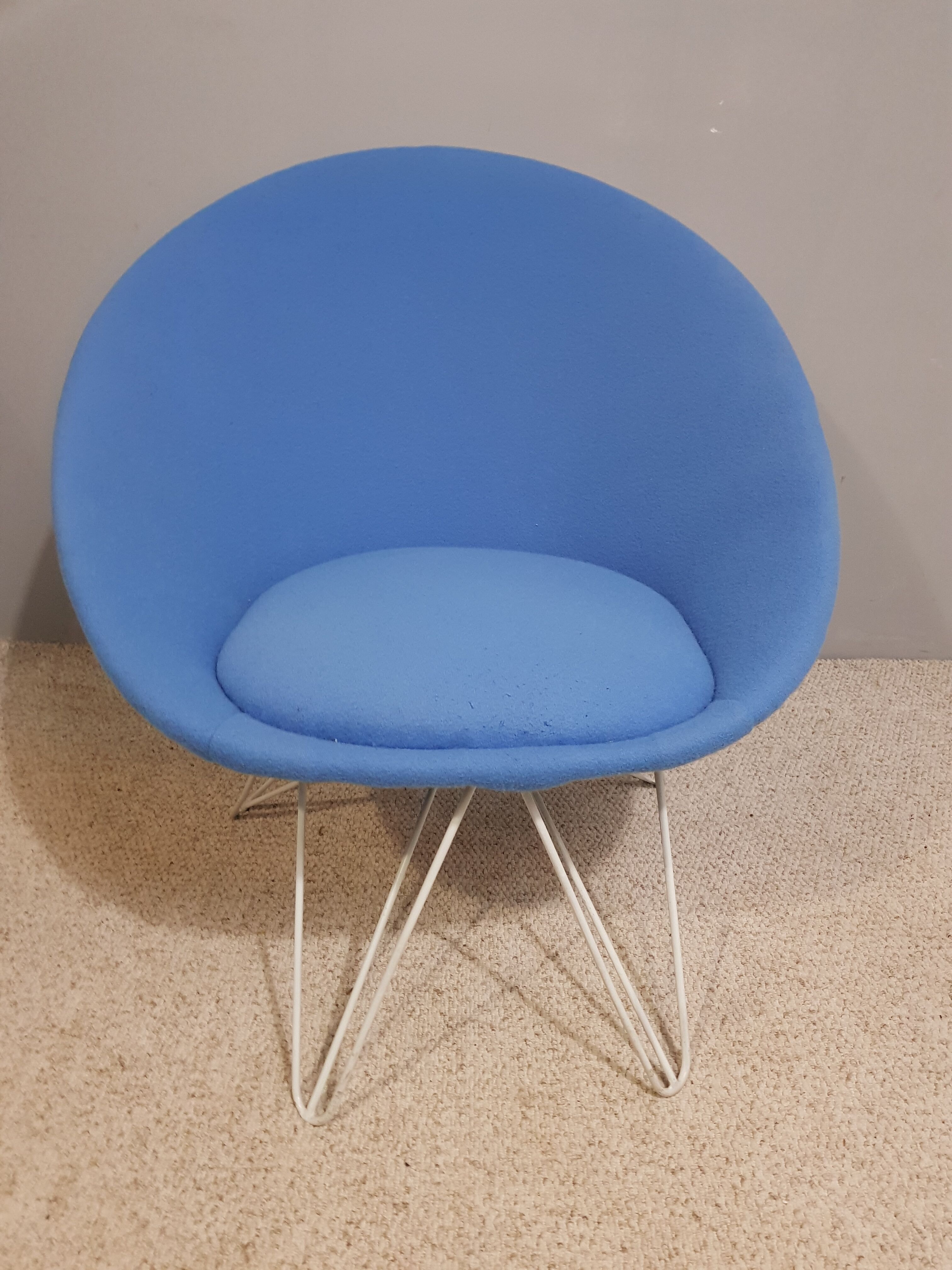 Pair of Italian blue low chairs 1950