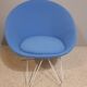 Pair of Italian blue low chairs 1950