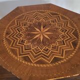 Marquetry pedestal table