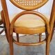Set of 4 Vintage Bentwood Dining Chairs: Cane Back, Leather Seat, Thonet St