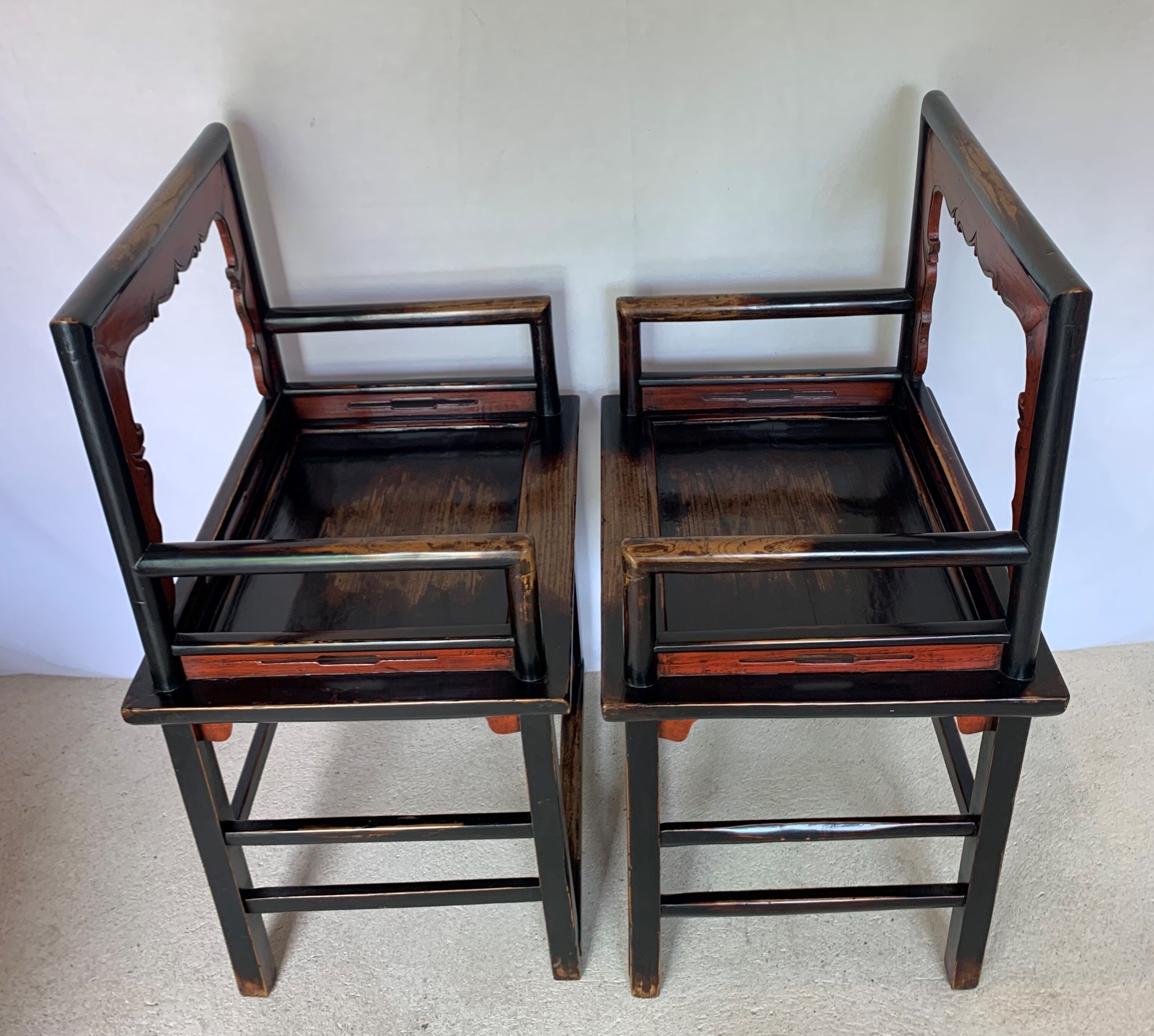 Pair of Chinese armchairs