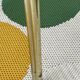 Pair of small nesting coffee tables in gold tubular metal & transparent glass tops