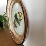 Empty bamboo pocket, glass and true butterfly wings