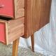 Teak desk with compass legs - 60s/70s