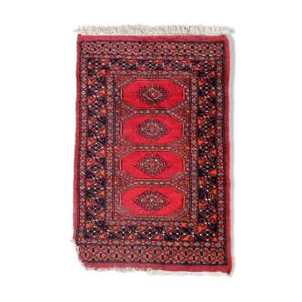 Vintage carpet Uzbek Bukhara handmade 62cm x 95cm 1970s