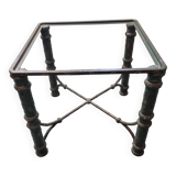 Table basse fonte & verre