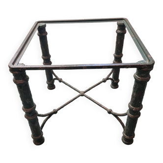 Cast iron & glass coffee table