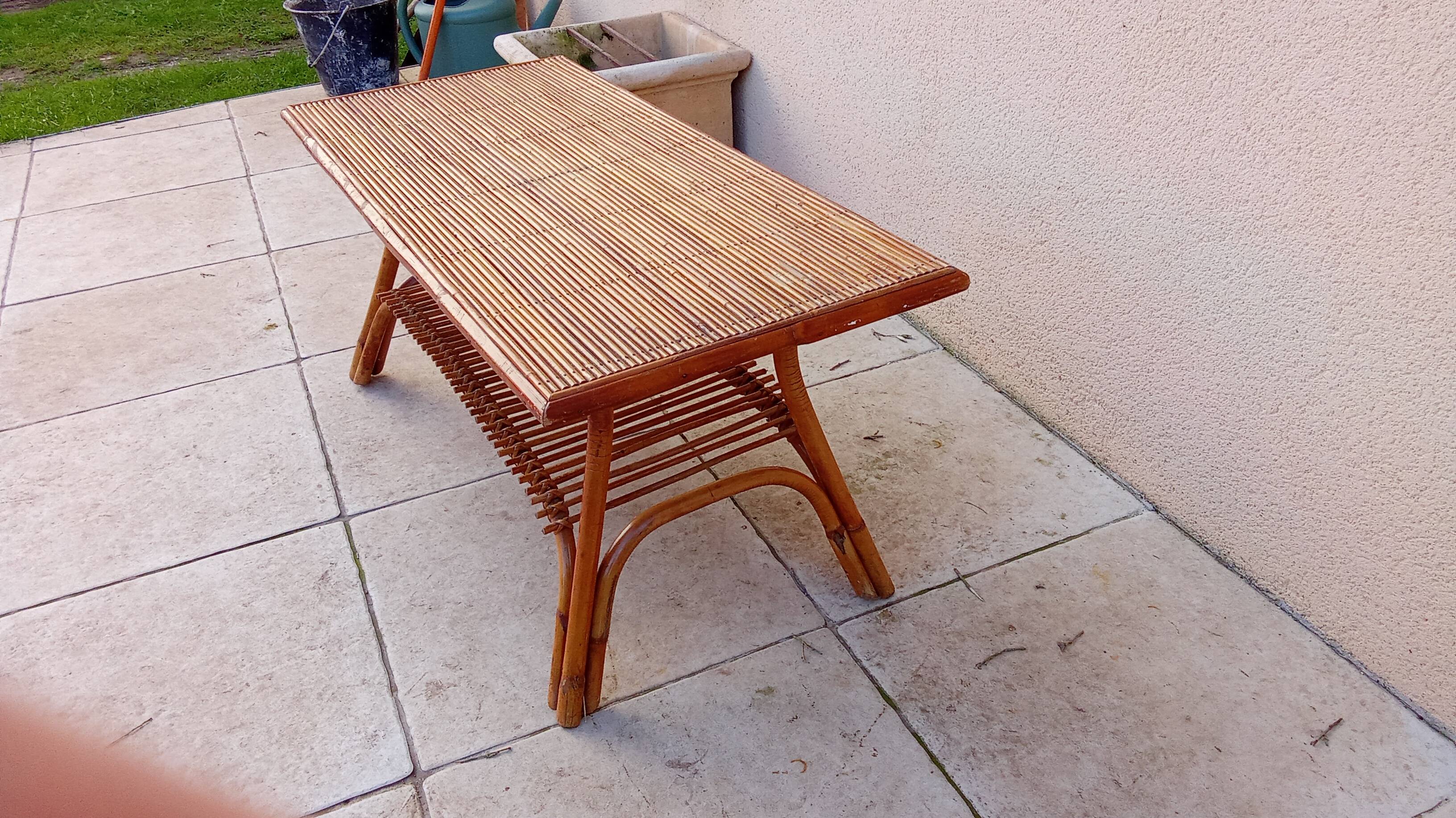 Vintage rattan coffee table