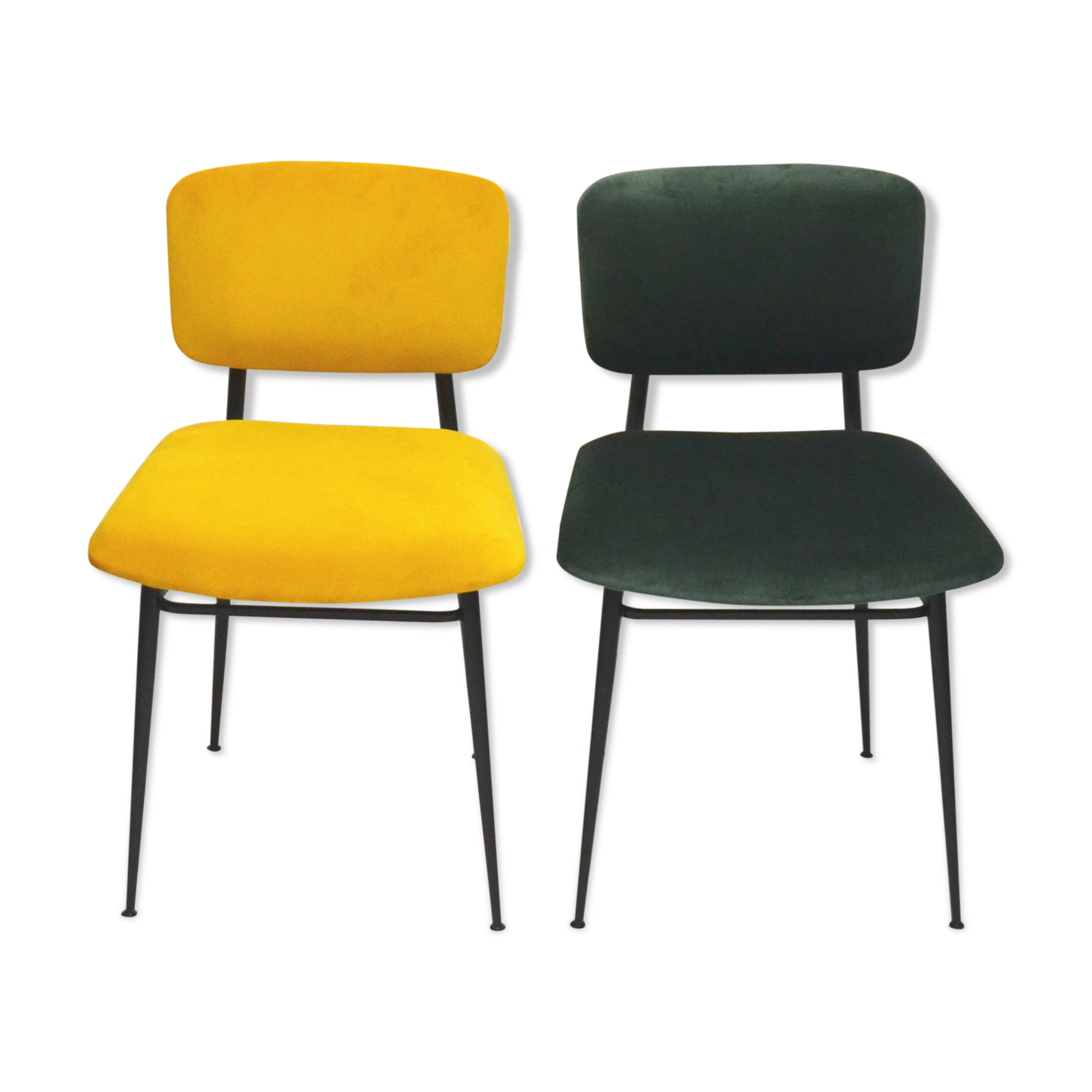 Pair of chairs retapissees Velvet
