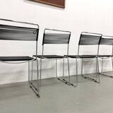 Set of 6 "Spaghetti" Chairs Italian Design 80s – Black & Chrome