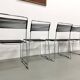 Série de 6 Chaises "Spaghetti" Design Italien Années 80 – Noir & Chrome