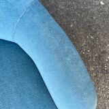 Fauteuil crapaud velours bleu