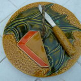 Plateau à fromage vintage avec couteau signé Vallauris MFPP numéroté