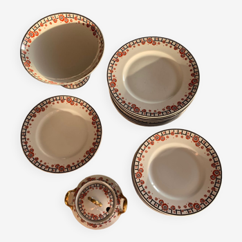 Porcelaine de Limoges - Serivice Coquelicots