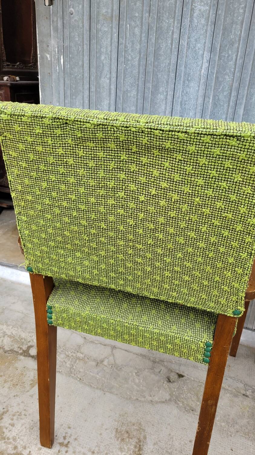 Pair of vintage bridge armchairs 1950s designer compass feet