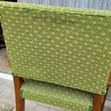 Paire de fauteuils bridge vintage 1950s pieds compas design