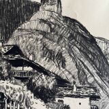 Two paintings denise richier (1896-1983) le boudin, village of beaufortain (73)