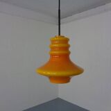 Orange glass ceiling light from Doria, Germany, 1960s.