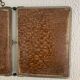 Mirror triptych barber imitation crocodile brown vintage 1930 - 27 x 66 cm