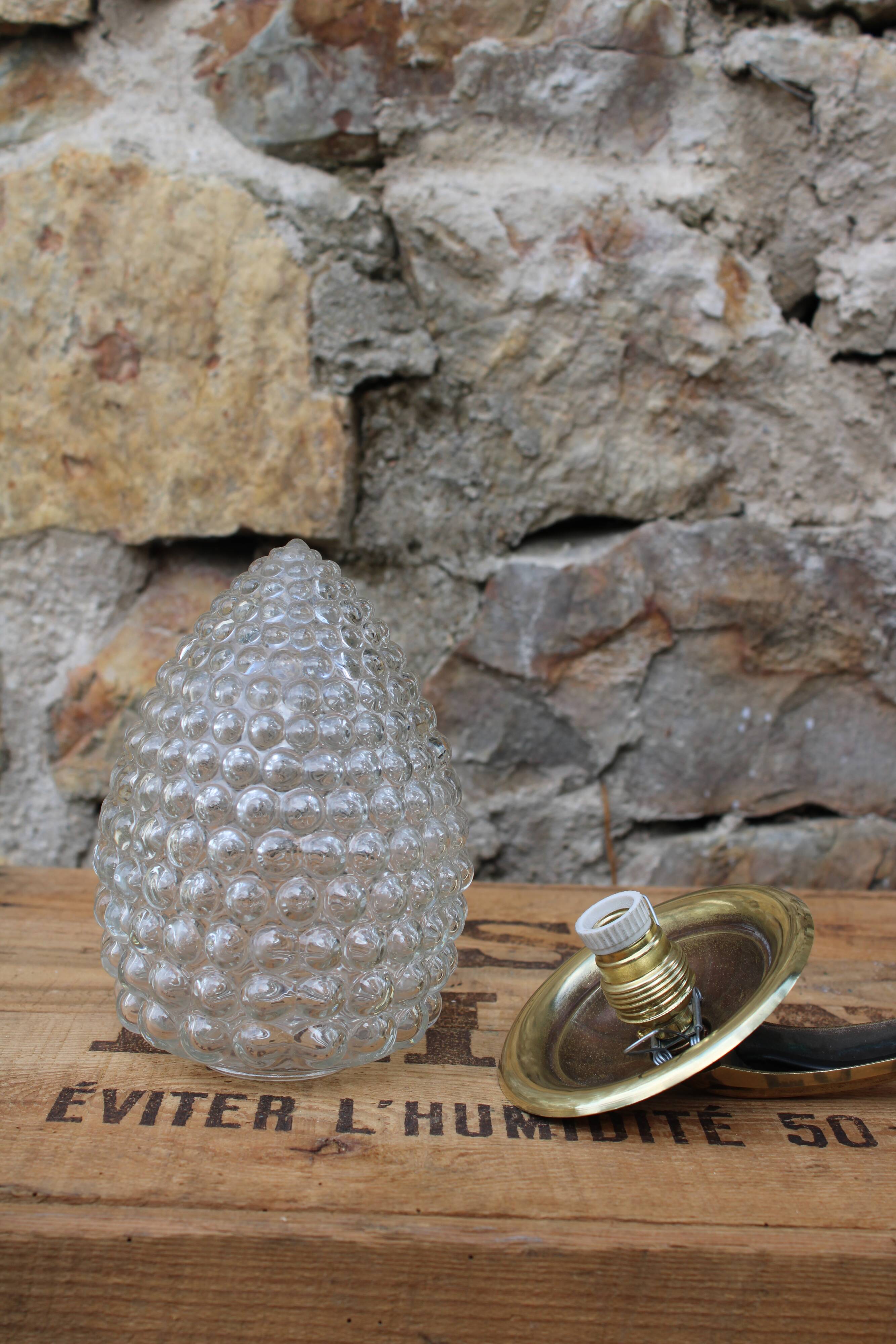 Sconce brass "pine apple" and glass