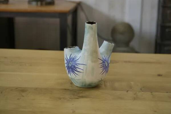 Ceramic vase by Marie-Madeleine Jolly, “Chardon” model, 1940s