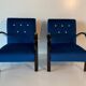 Pair of Blue Italian Art Deco Armchairs, 1930s