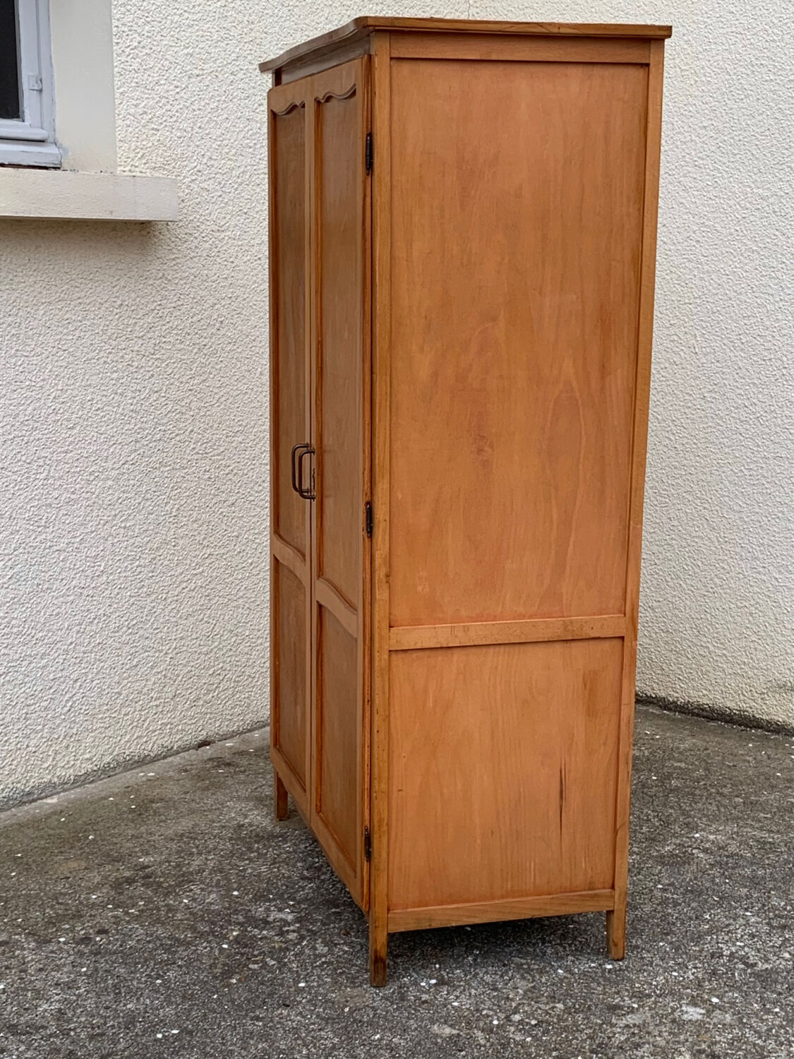 Parisian wardrobe vintage beech 1970