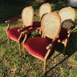 Suite de 4 fauteuils cabriolets Louis XVI