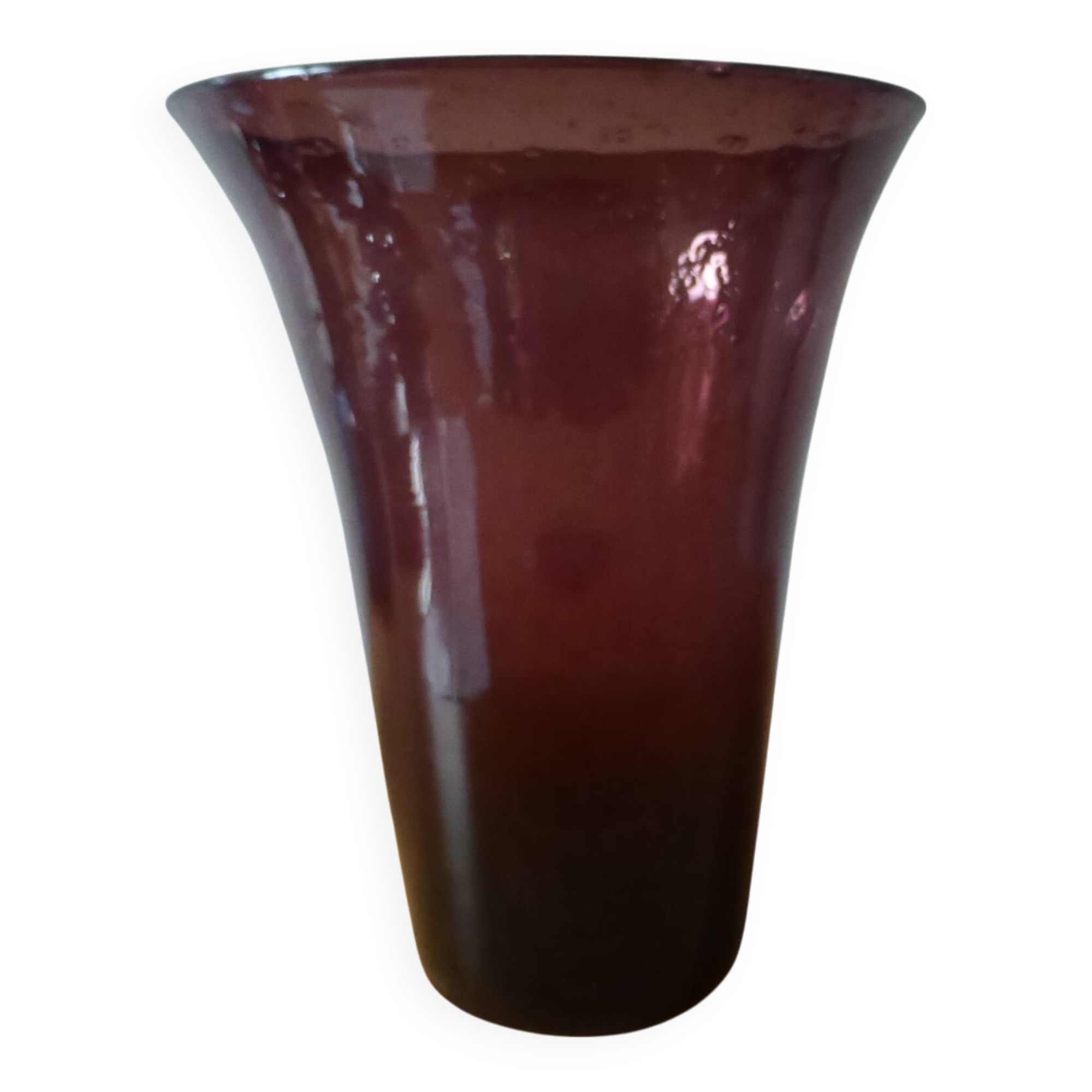 Vase en verre soufflé biot vintage