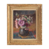 Small bouquet of flowers on entablature-signed J. Nebesov-dated 1935