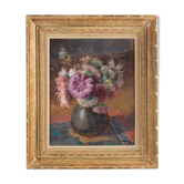 Small bouquet of flowers on entablature-signed J. Nebesov-dated 1935