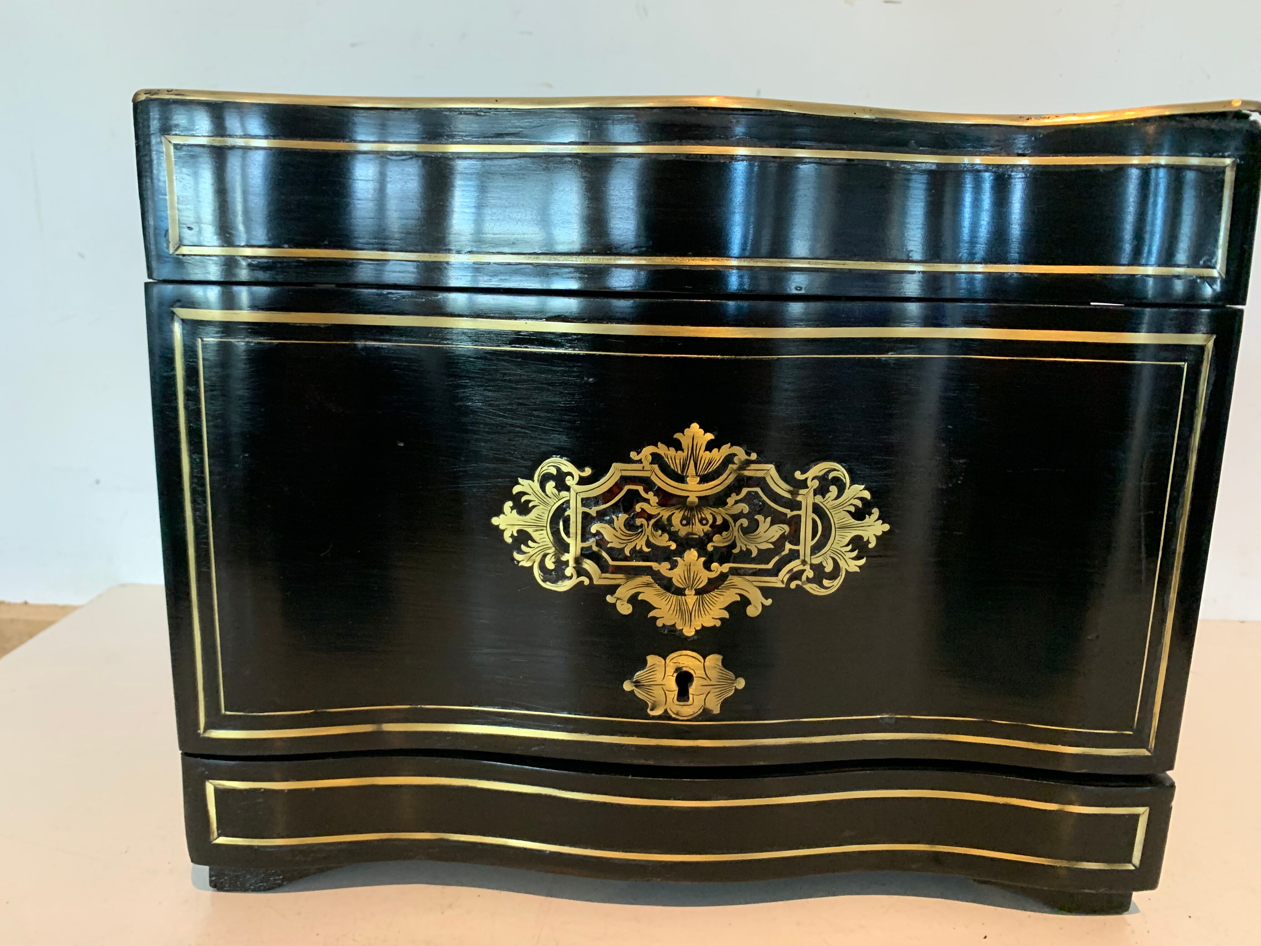 Cellar A Liqueur Complete Boulle Box Napoleon III Box Marquetry XIX Century