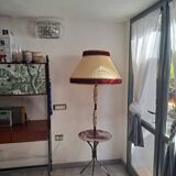 Italian brass and ceramic tripod floor lamp/table 1950s