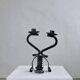 Brutalist sculptural iron candle holder | Netherlands | 1970s