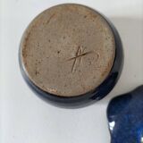 Midnight blue glazed stoneware box – workshop piece, signed