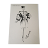 Jolie illustration de mode de presse par Guy Laroche- époque -  années 80