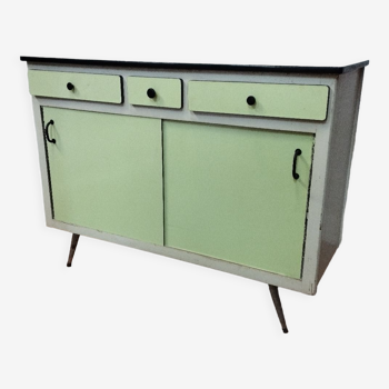 buffet vintage en formica portes coulissantes