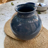 Vase boule bleu