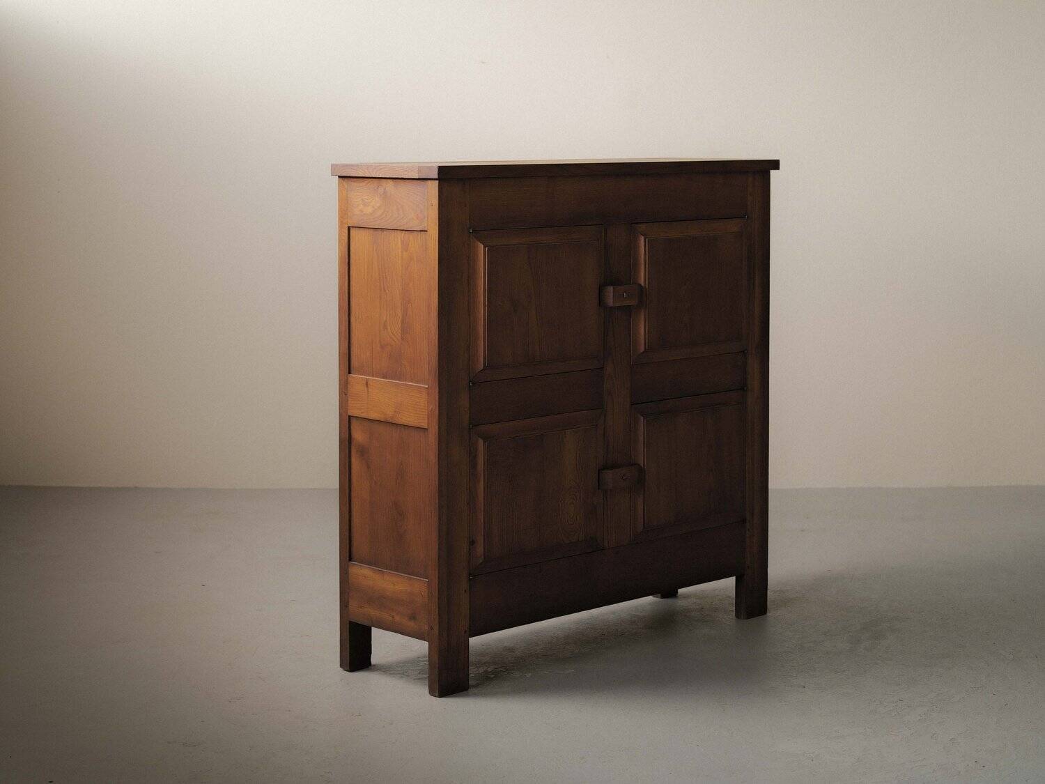 4-door buffet in solid oak, France, around 1960