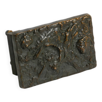 Massive, heavy 1970s Brutalist bronze push handle by Alpan Germany